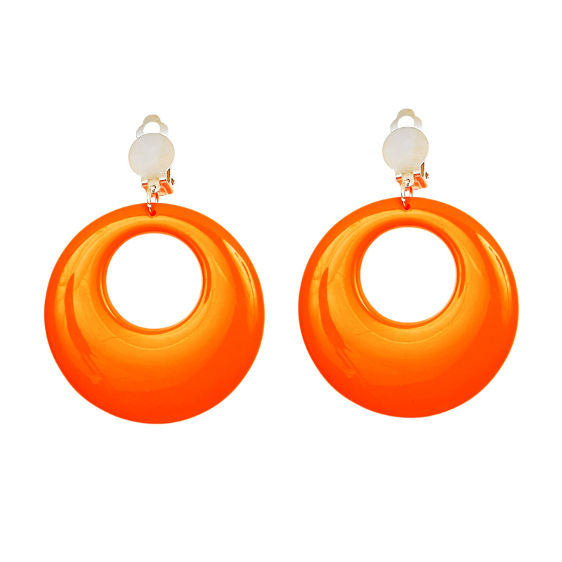 Paire de boucles d'oreilles orange néon