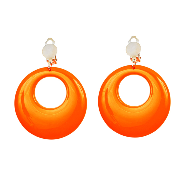 Paire de boucles d'oreilles orange néon