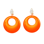 Paire de boucles d'oreilles orange néon Paire de boucles d'oreilles orange néon