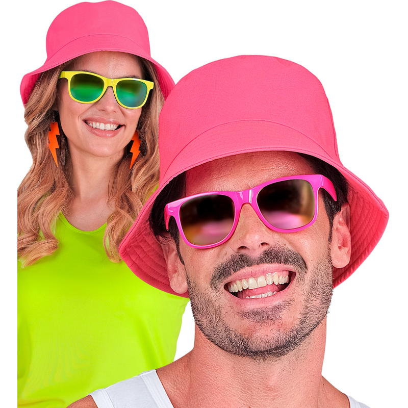 Chapeau Bob rose fluo