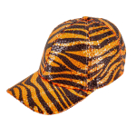 Casquette à sequins, motif zèbre orange Casquette à sequins, motif zèbre orange