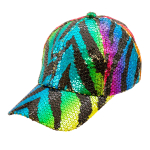 Casquette à sequins, motif tigre multicolore Casquette à sequins, motif tigre multicolore