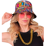 Kit déguisement années 80 graffiti - chapeau bob, lunettes, collier Kit déguisement années 80 graffiti - chapeau bob, lunettes, collier