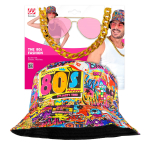 Kit déguisement années 80 graffiti - chapeau bob, lunettes, collier Kit déguisement années 80 graffiti - chapeau bob, lunettes, collier