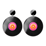 Boucles d'oreilles disque vinyle années 80 Boucles d'oreilles disque vinyle années 80