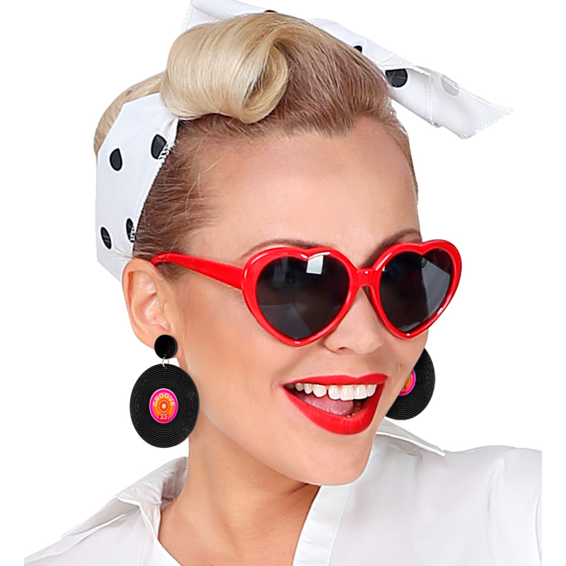 Boucles d'oreilles disque vinyle années 80