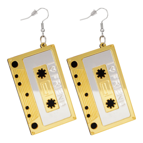 Boucles d'oreilles cassette des années 80 Boucles d'oreilles cassette des années 80