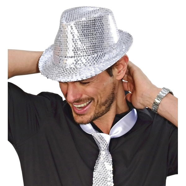 Chapeau paillettes argentées Chapeau paillettes argentées
