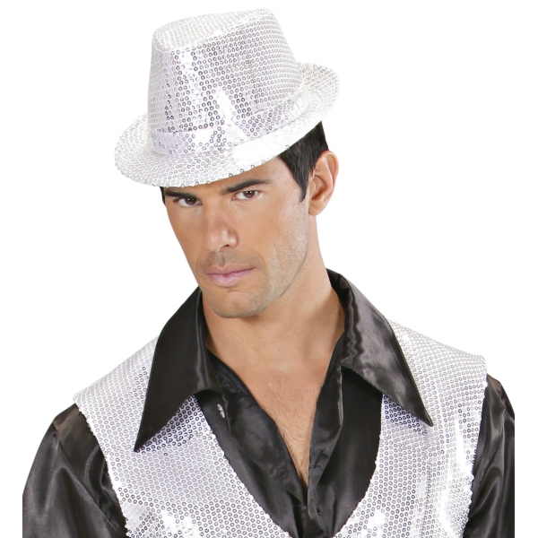 Chapeau paillettes argentées Chapeau paillettes argentées