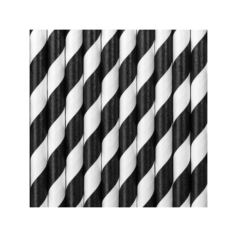 pailles rayures noires et blanches