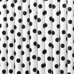 pailles papier blanc pois noire pailles papier blanc pois noire