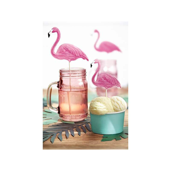 decoration cupcake flamant rose tropical