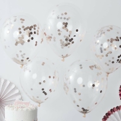 ballons confettis rose golds