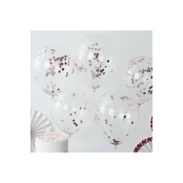 ballons confettis rose golds ballons confettis rose golds
