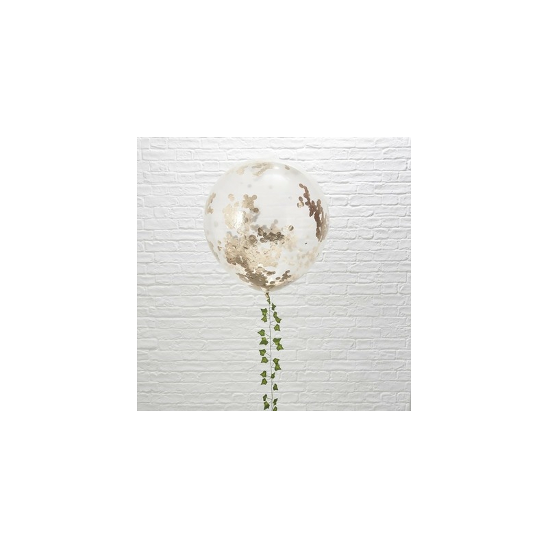 ballon geant confettis rose gold