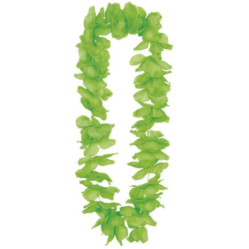 collier fleur hawaien vert fluo