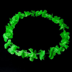 collier fleur hawaien vert fluo