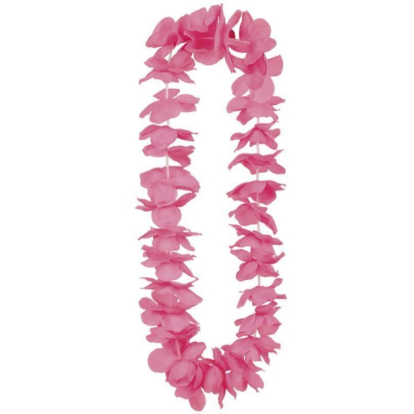 collier hawaïen rose fluo