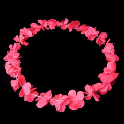 collier hawaïen rose fluo