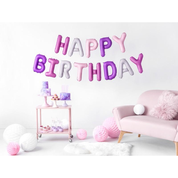 ballon lettre anniversaire rose ambiance