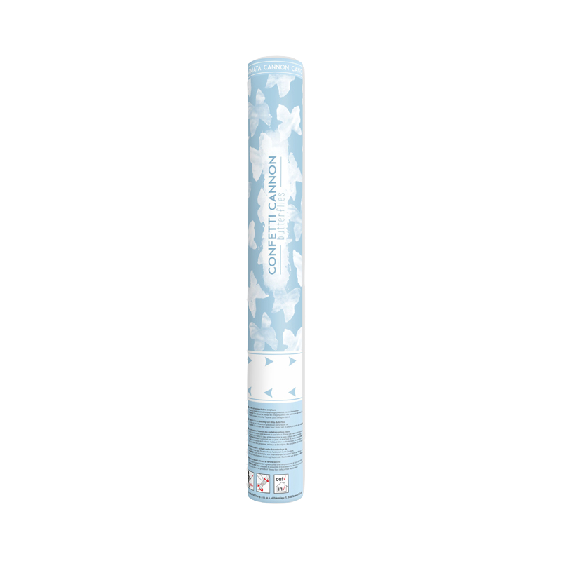 canon a confettis papillons blanc anniversaire